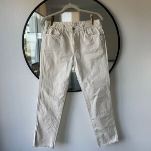 We The Free Boyfriend Ivory Cropped Jeans, Women’s 27